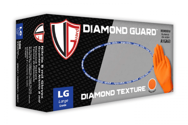 VGuard® 8 mil Orange Diamond Guard™ Gloves