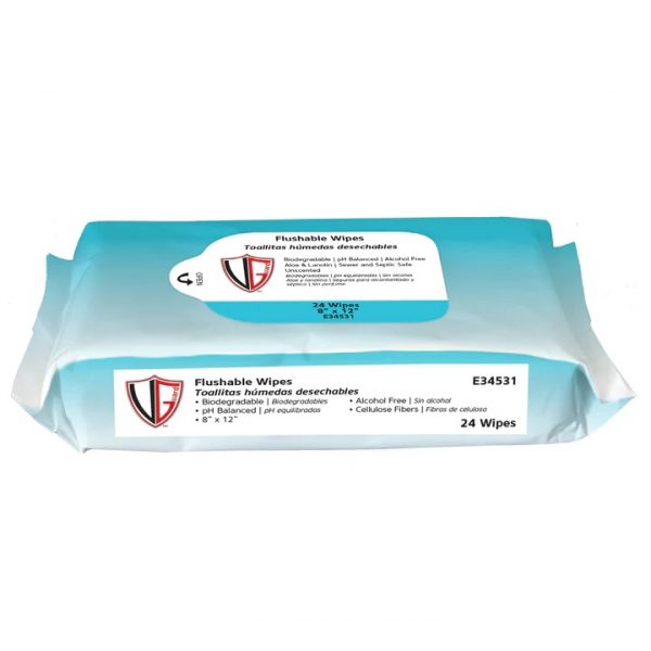 VGuard® Flushable Wipes, Pre-moistened