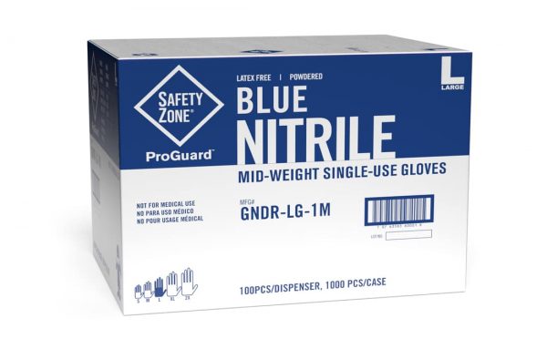 Powdered Blue Nitrile Gloves by Uncle Supply