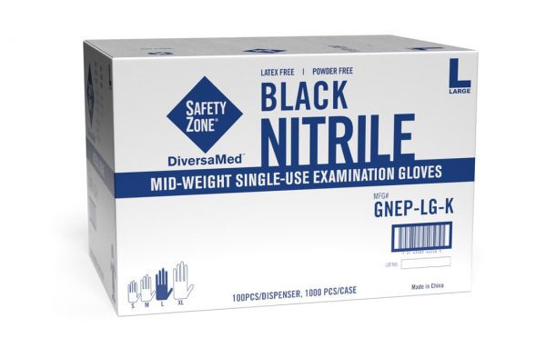 Powder Free Black Nitrile Gloves by Uncle Supply