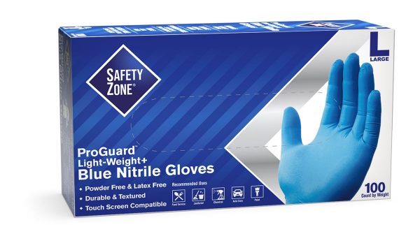 Powder Free Blue Economy Nitrile Gloves by Uncle Supply