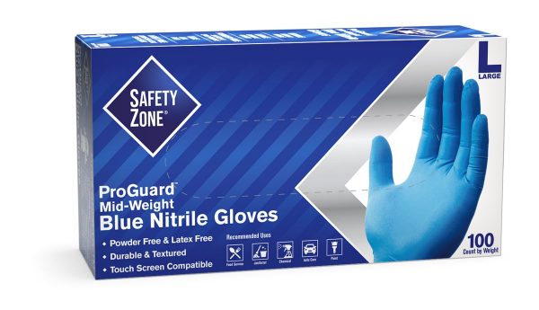 Powder Free Blue Nitrile Gloves by Uncle Supply