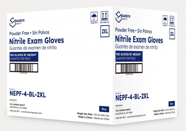 4.0 mil Dark Blue Nitrile Exam Gloves by Saneck Safety