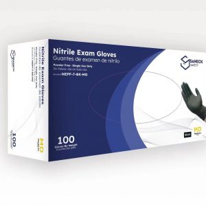 7.0 mil Black Nitrile Chemo Exam Gloves by Saneck Safety