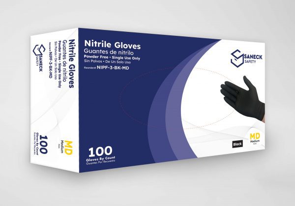 Saneck's 3.0 Mil Black Nitrile Gloves