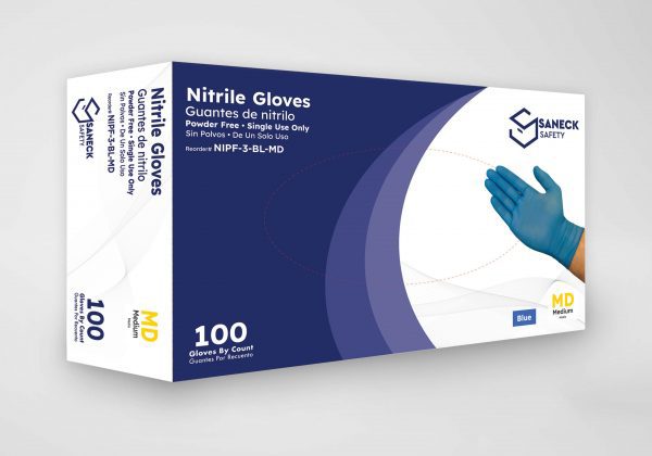 Saneck's 3.0 Mil Blue Nitrile Gloves