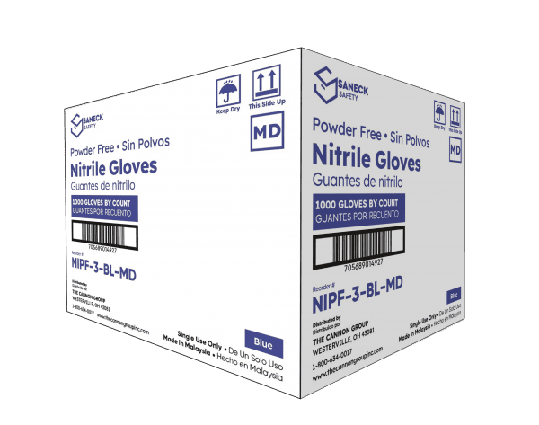 Saneck's 3.0 Mil Blue Nitrile Gloves