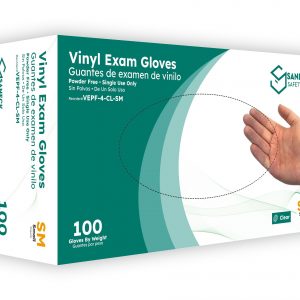 4.0 mil Clear Vinyl Powder Free Gloves by Saneck Safety