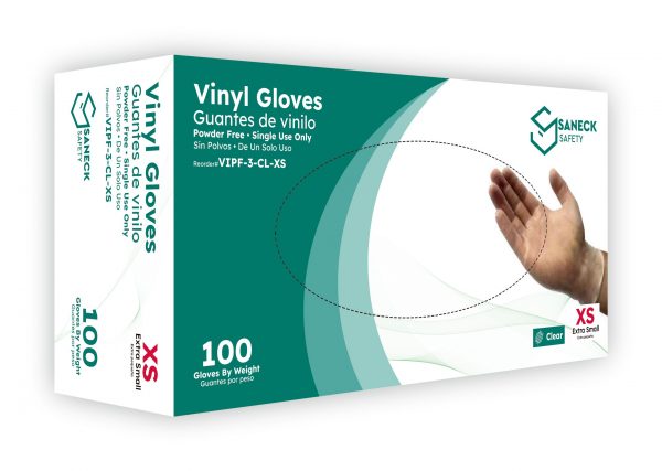 3.0 mil Clear Vinyl Powder Free Gloves by Saneck Safety