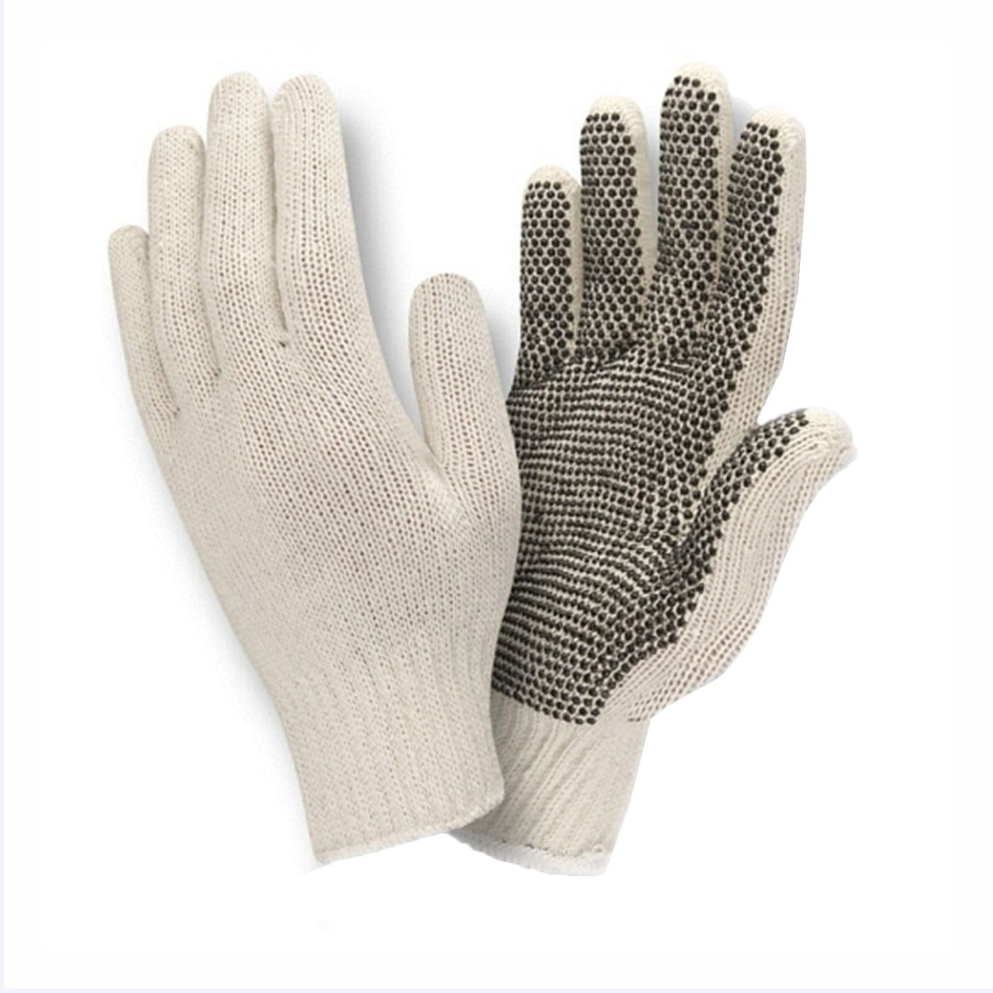 1-Sided Black Dotted PVC String Knit Gloves by Saneck Safety